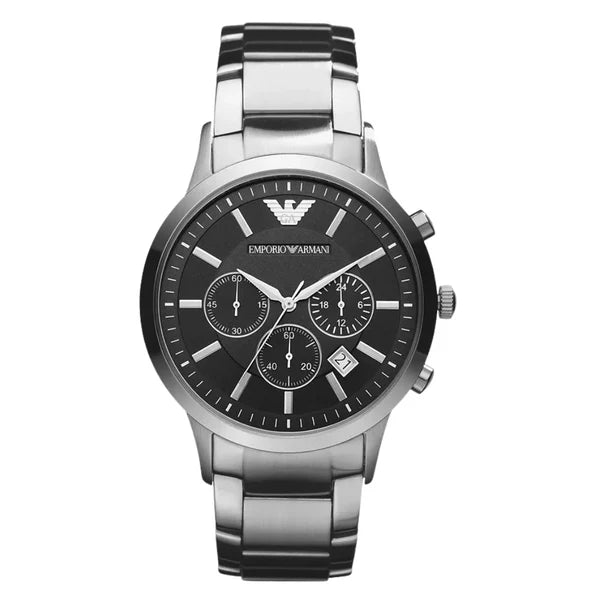Emporio Armani Men’s Chronograph Quartz Stainless Steel Black Dial 43mm Watch AR2434