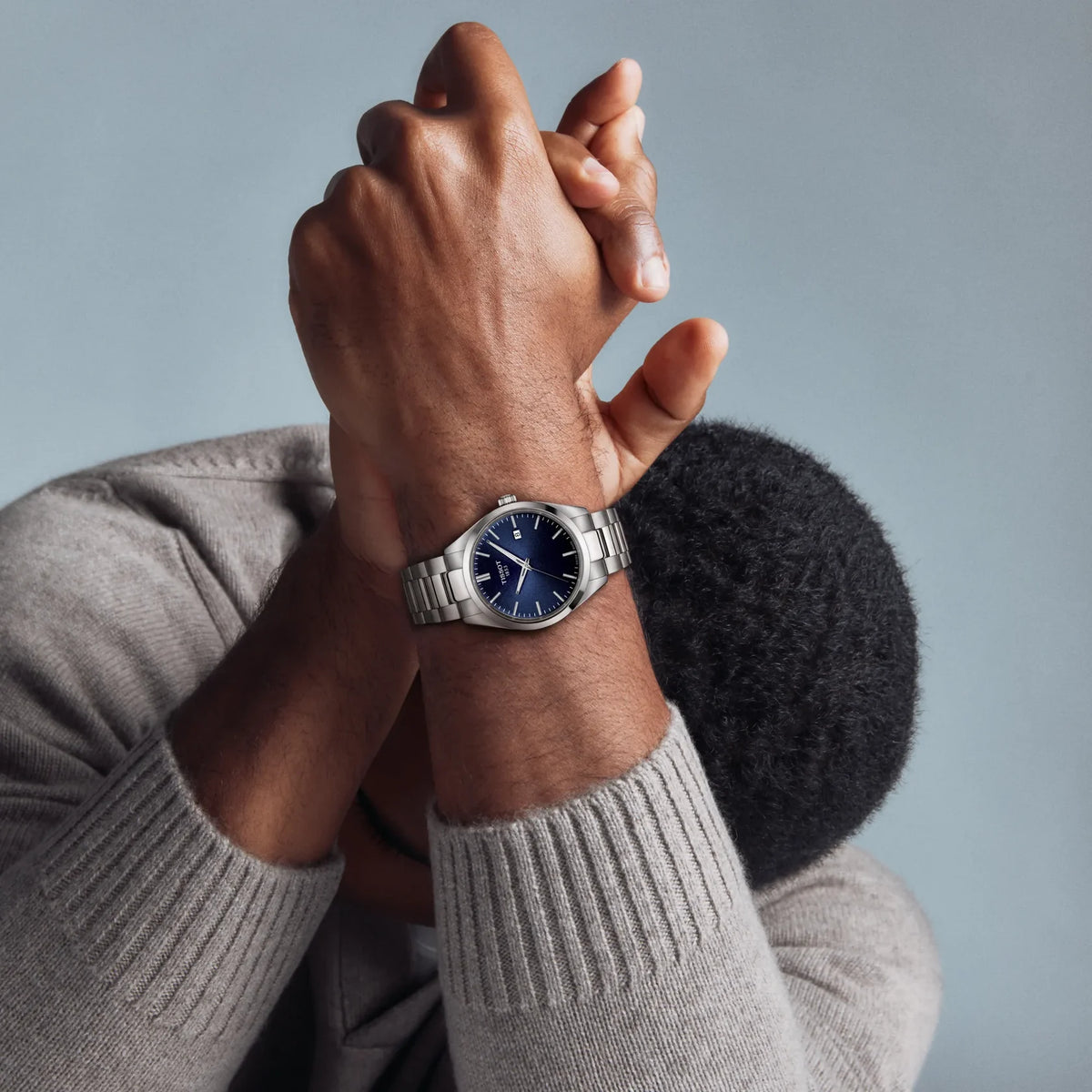 TISSOT Men’s Quartz Swiss Made Silver Stainless Steel Blue Dial 40mm Watch T150.410.11.041.00