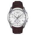 TISSOT Couturier Men’s Quartz Swiss Made Brown Leather Strap Silver Dial 41mm Watch T035.617.16.031.00