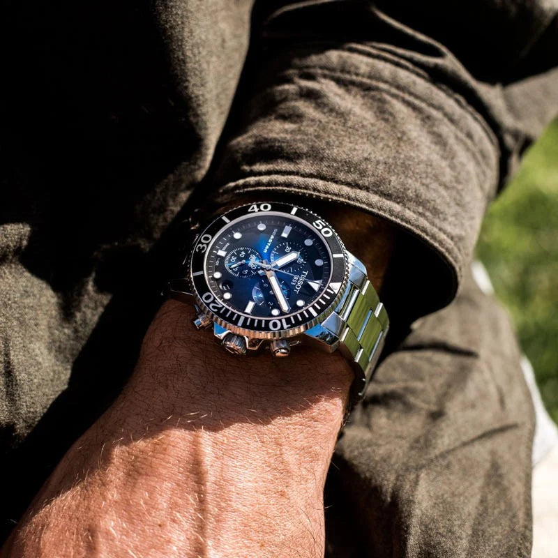 TISSOT Seastar 1000 Men’s Chronograph Quartz Swiss Made Silver Stainless Steel Blue Gradient Dial 45mm Watch T120.417.11.041.01