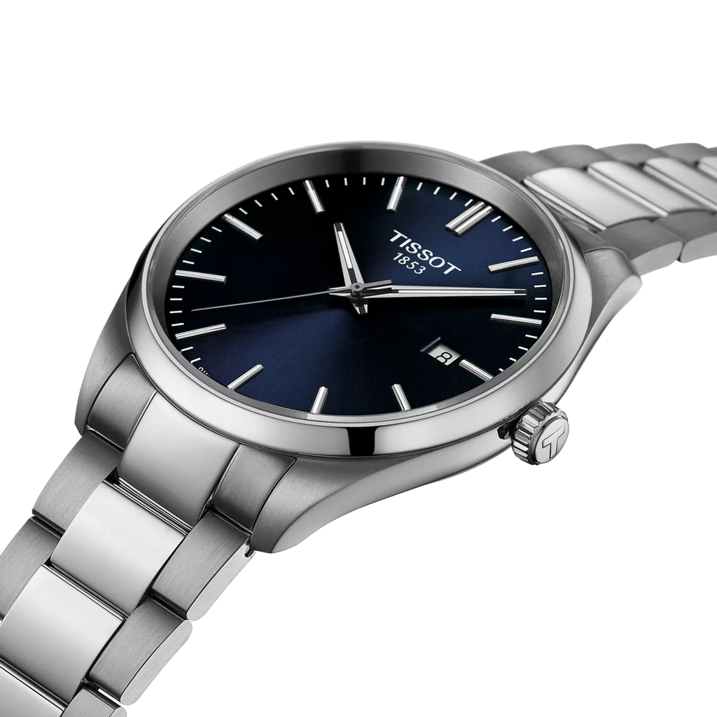TISSOT Men’s Quartz Swiss Made Silver Stainless Steel Blue Dial 40mm Watch T150.410.11.041.00