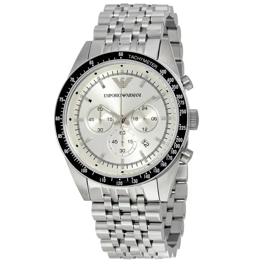 Emporio Armani Men’s Quartz Stainless Steel Silver Dial 46mm Watch AR6073