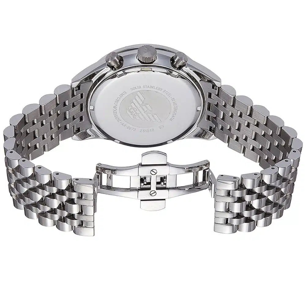 Emporio Armani Men’s Quartz Stainless Steel Silver Dial 46mm Watch AR6073