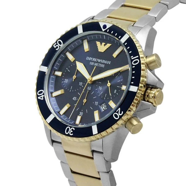 Emporio Armani Men’s Quartz Stainless Steel Blue Dial 43mm Watch AR11362