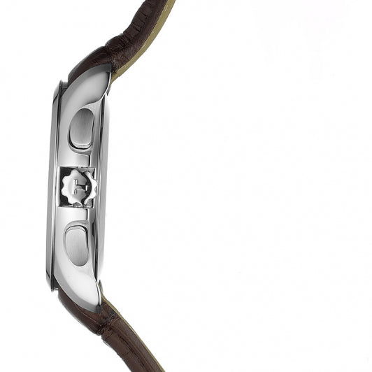 TISSOT Couturier Men’s Quartz Swiss Made Brown Leather Strap Silver Dial 41mm Watch T035.617.16.031.00