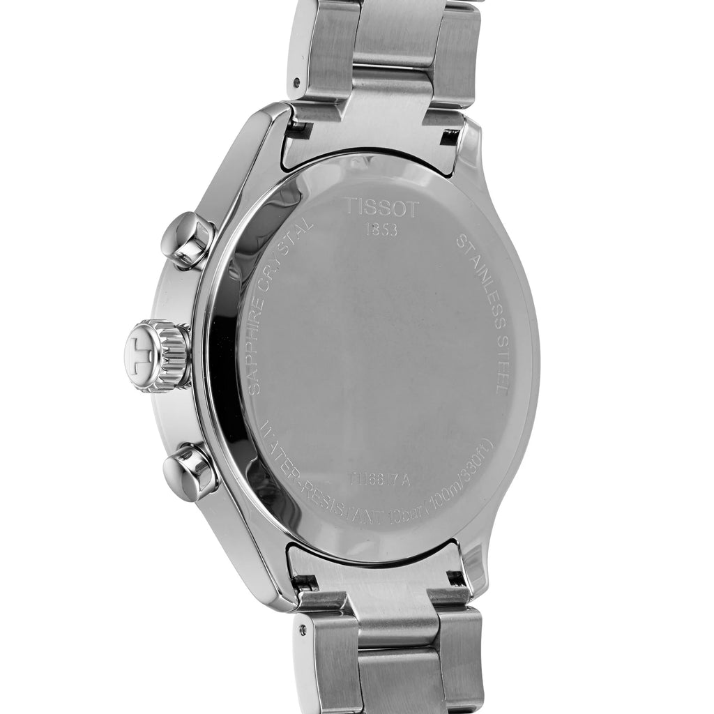 TISSOT Men’s Quartz Swiss-Made Silver Stainless Steel Black Dial 45mm Watch T116.617.11.057.01