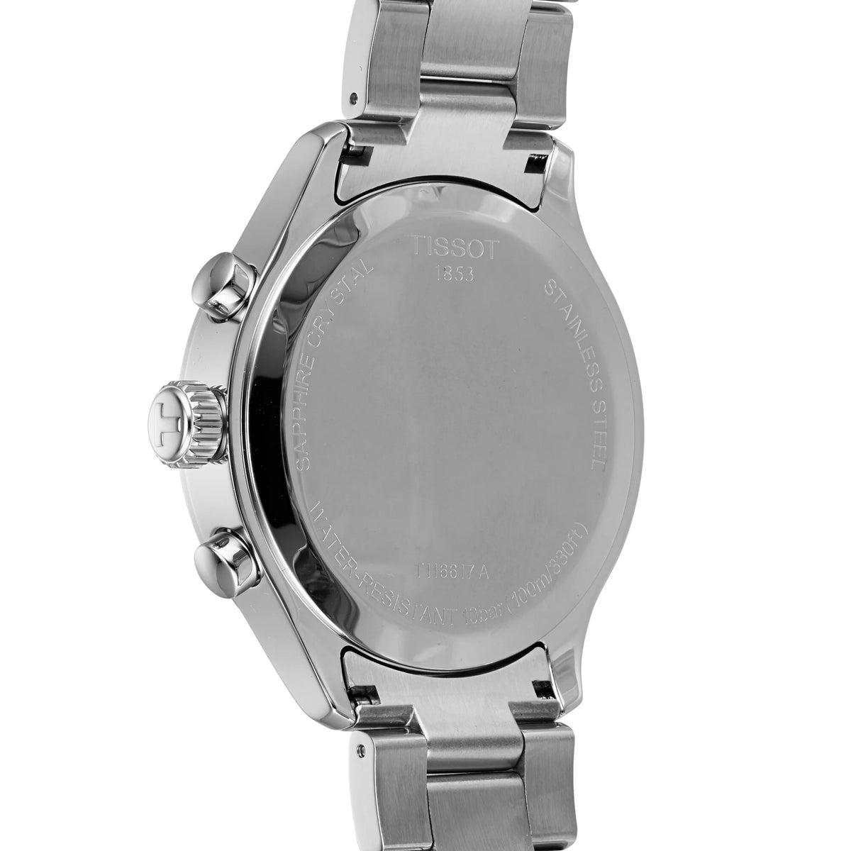 TISSOT Men’s Quartz Swiss-Made Silver Stainless Steel Black Dial 45mm Watch T116.617.11.057.01