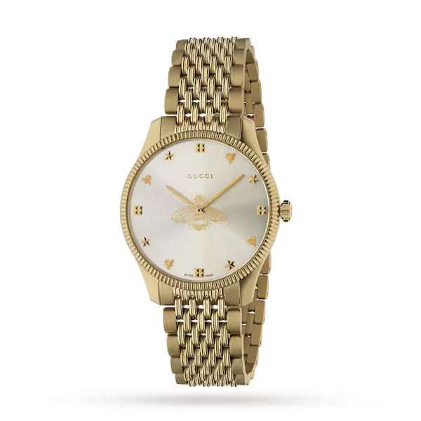 Gucci Women’s Swiss Made Quartz Stainless Steel Silver Dial 36mm Watch YA1264155