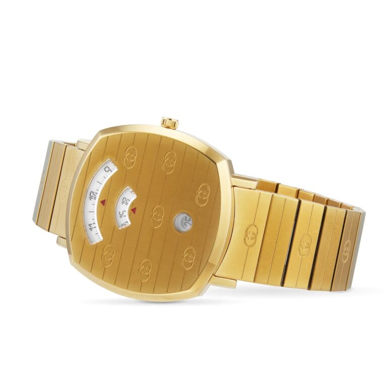 Gucci Men’s Swiss Made Quartz Gold Stainless Steel White Dial 38mm Watch YA157409