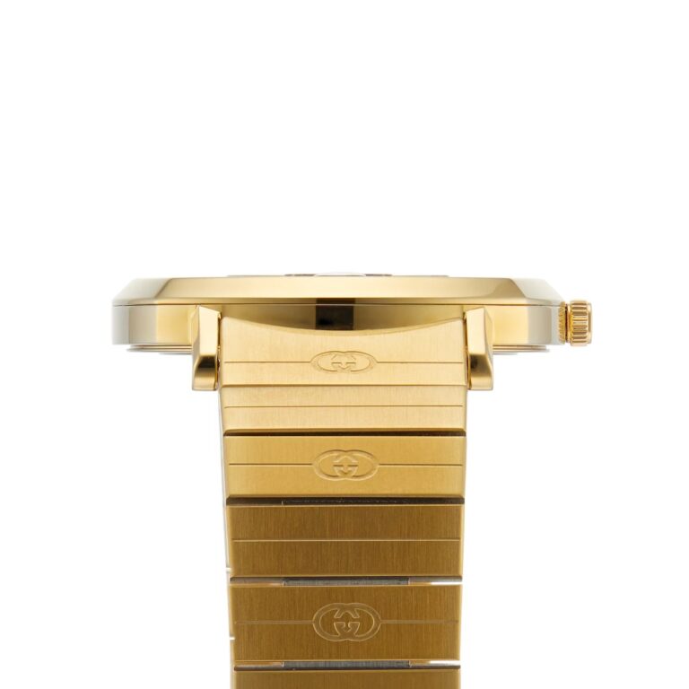 Gucci Men’s Swiss Made Quartz Gold Stainless Steel White Dial 38mm Watch YA157409