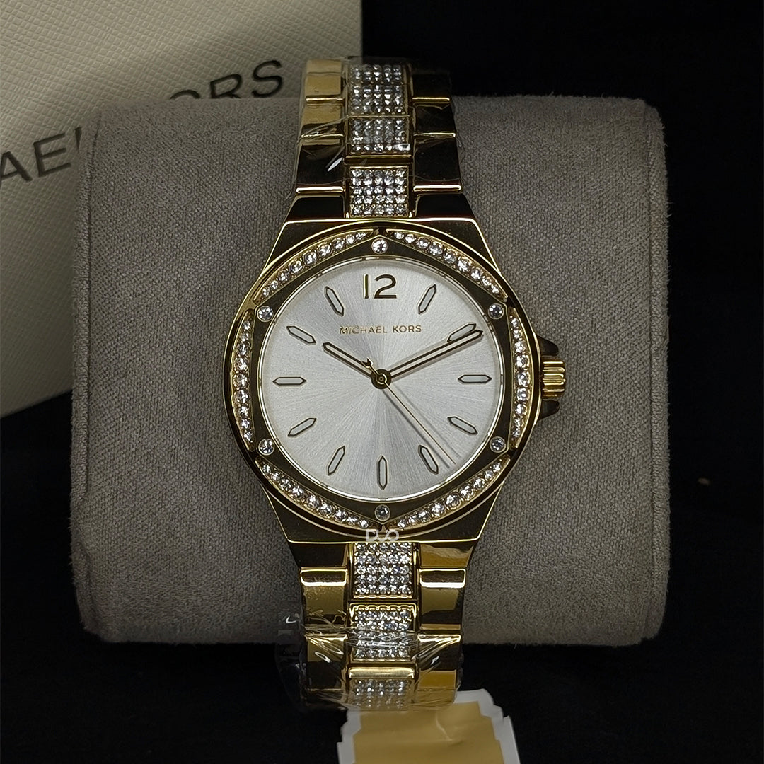 Michael Kors Women’s Quartz Gold Stainless Steel White Dial 37mm Watch MK7361