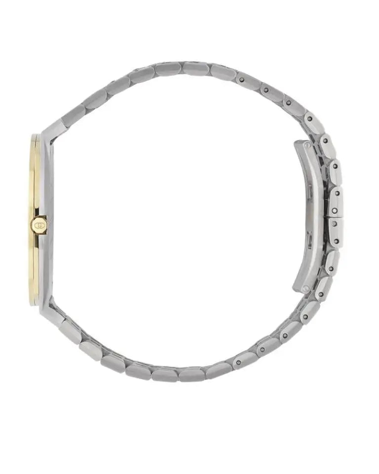 Gucci Men’s Swiss Made Quartz Silver Stainless Steel Champagne Dial 38mm Watch YA163405