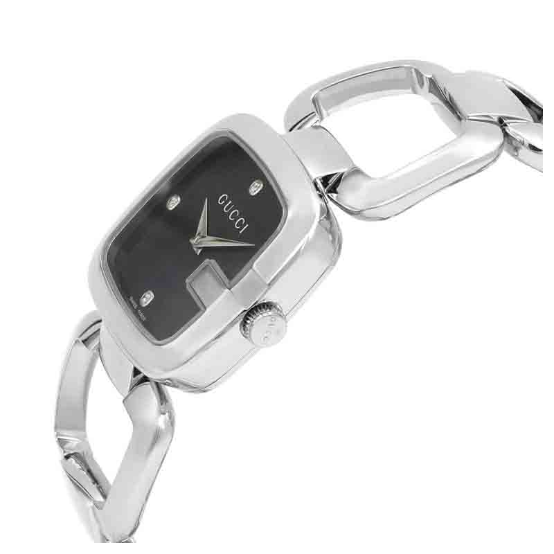 Gucci Women’s Swiss Made Quartz Stainless Steel Black Dial 32mm Watch YA125406