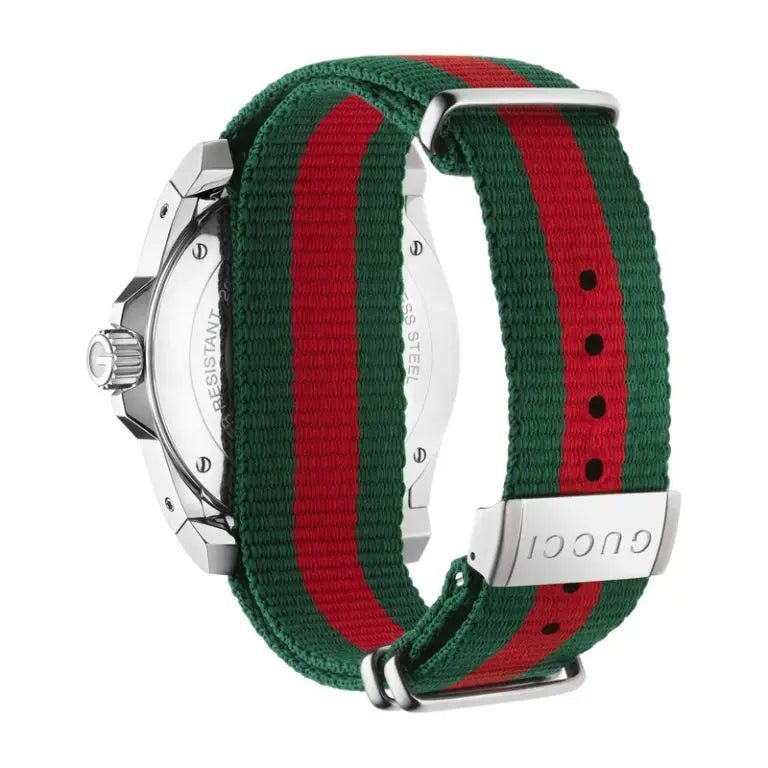 Gucci Men’s Swiss Made Quartz Nylon Strap Black Dial 45mm Watch YA136206