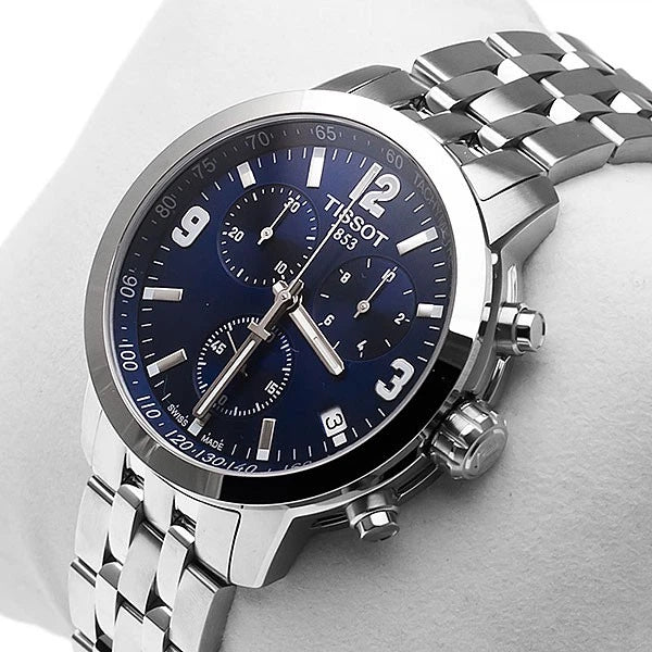 TISSOT PRC 200 Chronograph Men’s Quartz Swiss Made Stainless Steel Blue Dial 42mm Watch T055.417.11.047.00