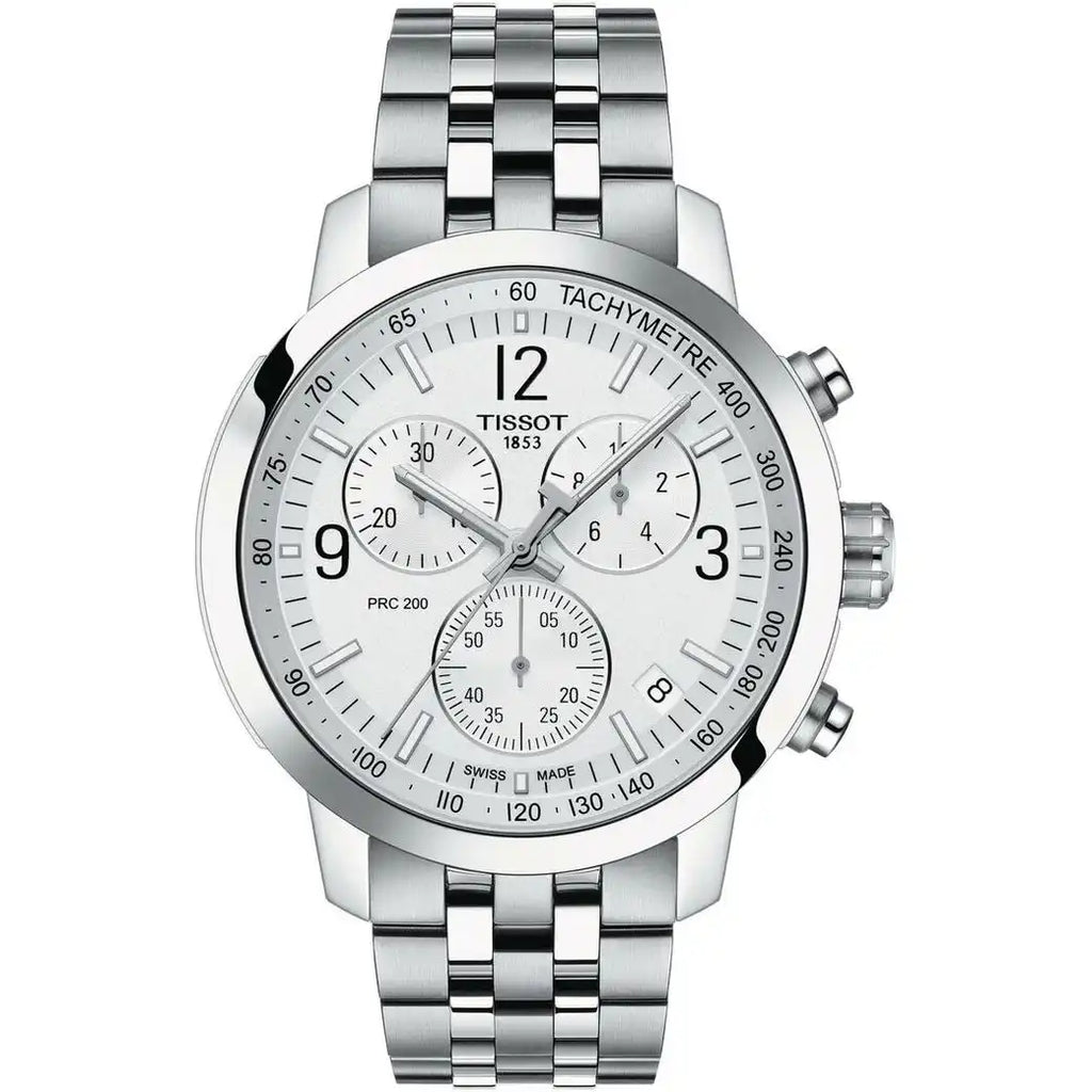 TISSOT PRC 200 Men’s Quartz Swiss Made Silver Stainless Steel Silver Dial 42mm Watch T114.417.11.037.00