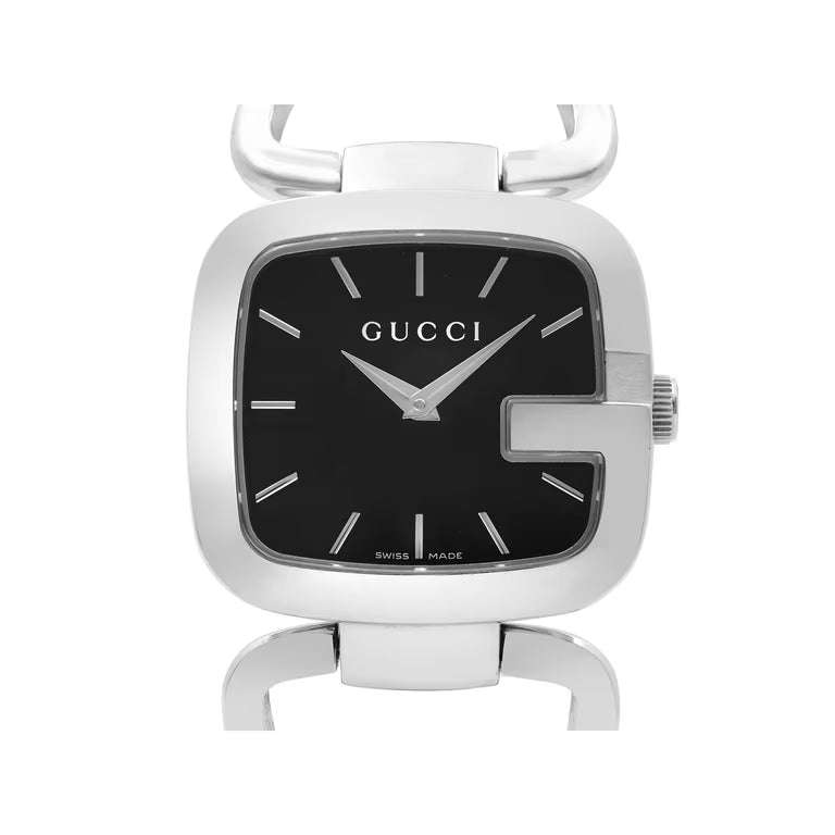 Gucci Women’s Swiss Made Quartz Stainless Steel Black Dial 32mm Watch YA125406