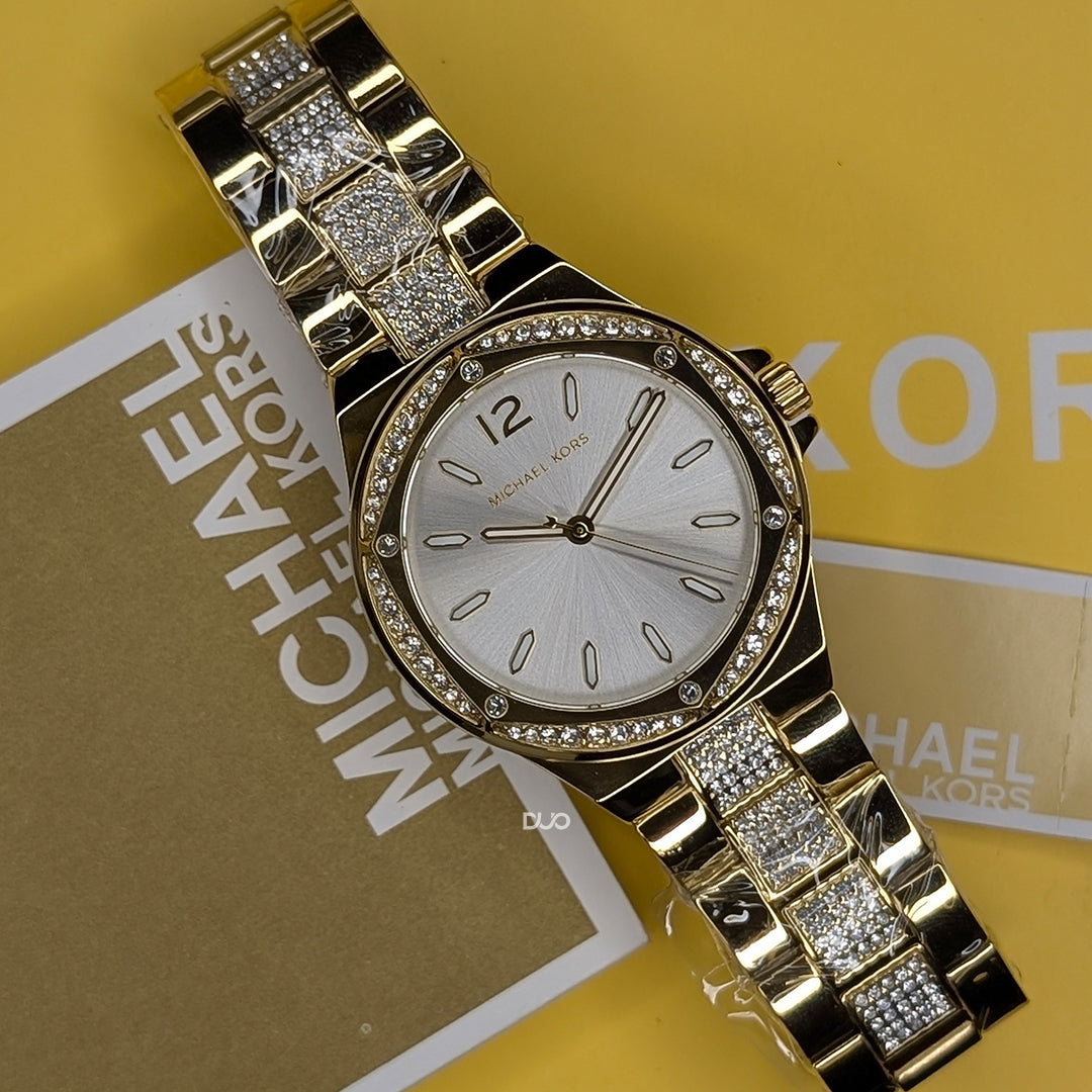 Michael Kors Women’s Quartz Gold Stainless Steel White Dial 37mm Watch MK7361