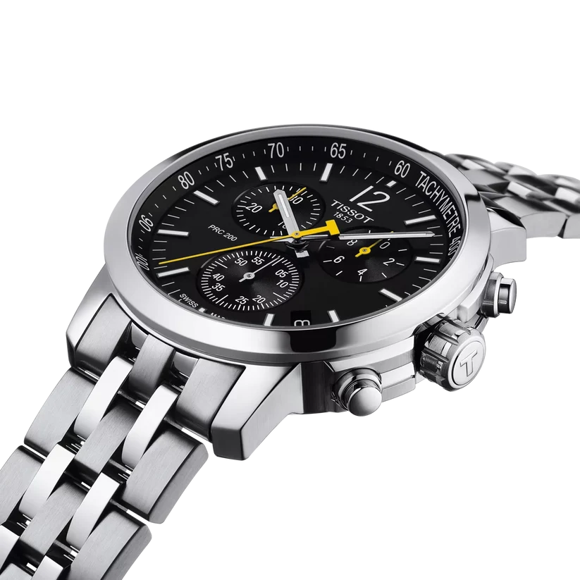 TISSOT PRC 200 Chronograph Men’s Quartz Swiss Made Stainless Steel Black Dial 43mm Watch T114.417.11.057.00
