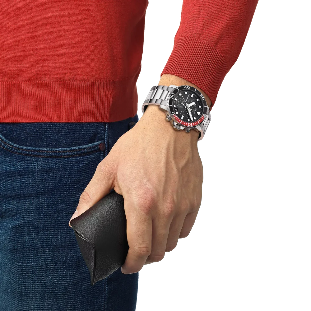 TISSOT Seastar 1000 Men’s Quartz Swiss Made Stainless Steel Black Dial 45mm Watch T120.417.11.051.01