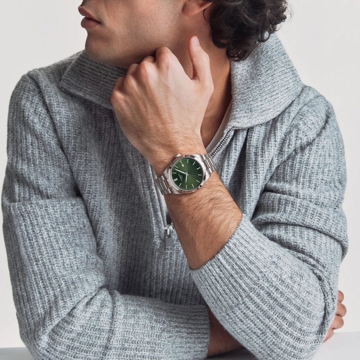 TISSOT Men’s Quartz Swiss Made Silver Stainless Steel Green Dial 40mm Watch T150.410.11.091.00
