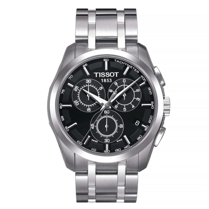 TISSOT Men’s Couturier Chronograph Quartz Swiss Made Stainless Steel Black Dial 41mm Watch T035.617.11.051.00
