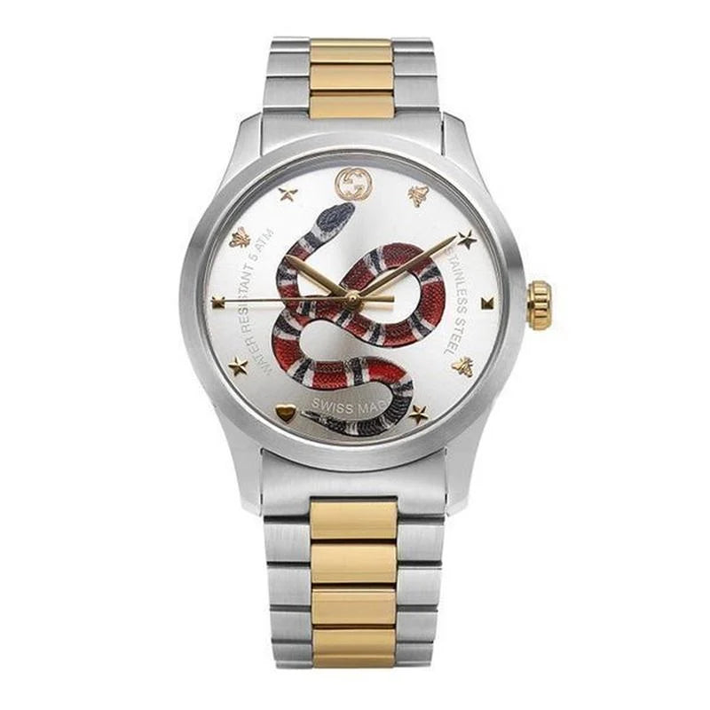 Gucci Unisex Swiss Made Quartz Stainless Steel Silver Dial 38mm Watch YA1264075