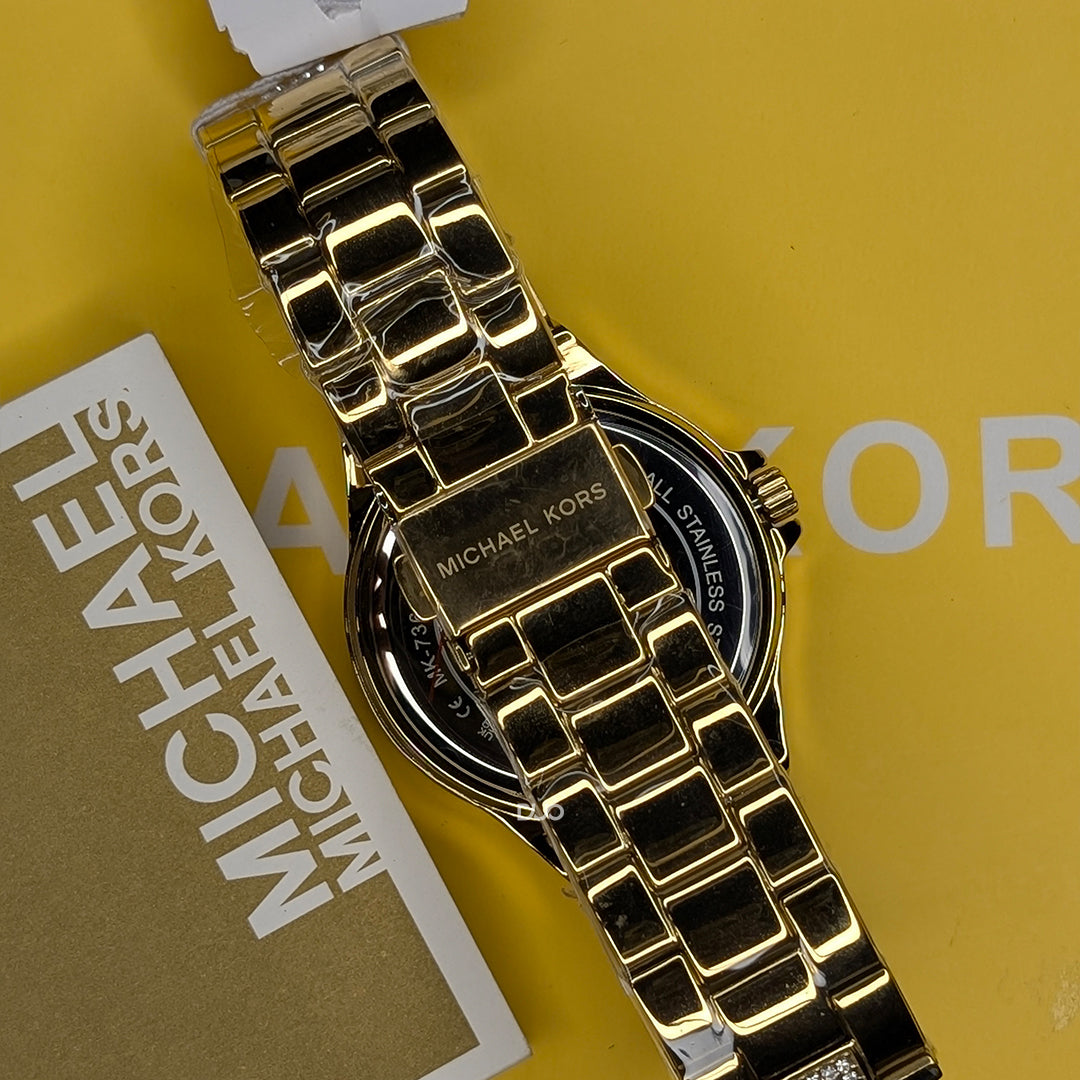 Michael Kors Women’s Quartz Gold Stainless Steel White Dial 37mm Watch MK7361