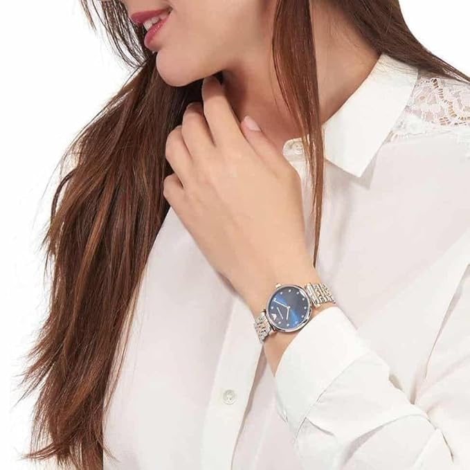Emporio Armani Women’s Quartz Stainless Steel Blue Dial 32mm Watch AR11092