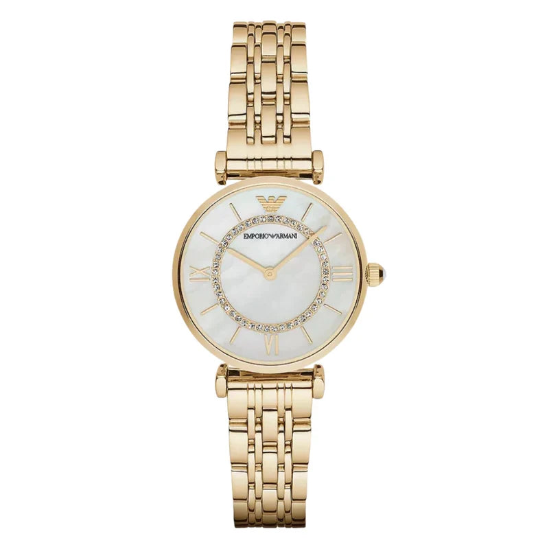 Emporio Armani Women’s Analog Stainless Steel Mother of Pearl Dial 32mm Watch AR1907