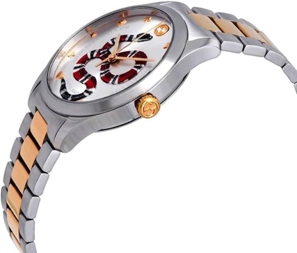 Gucci Unisex Swiss Made Quartz Stainless Steel Silver Dial 38mm Watch YA1264075