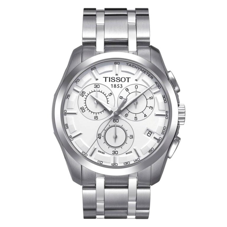 TISSOT Men’s Couturier Chronograph Quartz Swiss Made Stainless Steel Silver Dial 41mm Watch T035.617.11.031.00