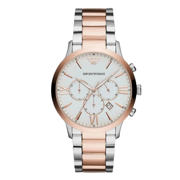 Emporio Armani Men’s Chronograph Quartz Stainless Steel White Dial 44mm Watch AR11209