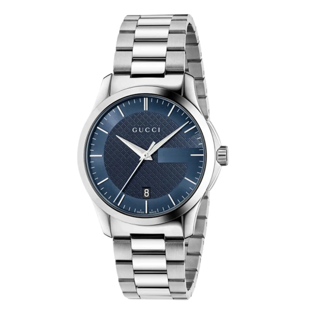 Gucci Men’s Swiss Made Quartz Stainless Steel Blue Dial 38mm Watch YA126440