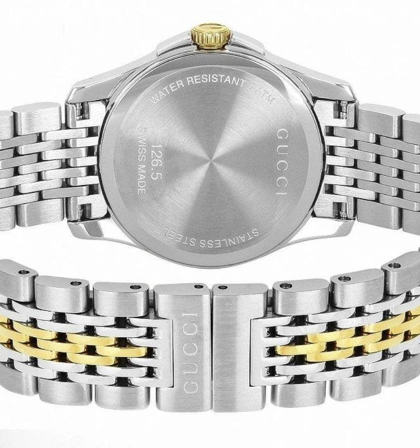 Gucci Women’s Swiss Made Quartz Stainless Steel Mother of Pearl Dial 27mm Watch YA126513