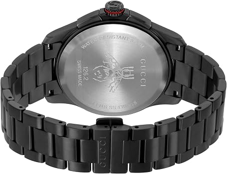 Gucci Men’s Swiss Made Quartz Black Stainless Steel Black Dial 44mm Watch YA126268