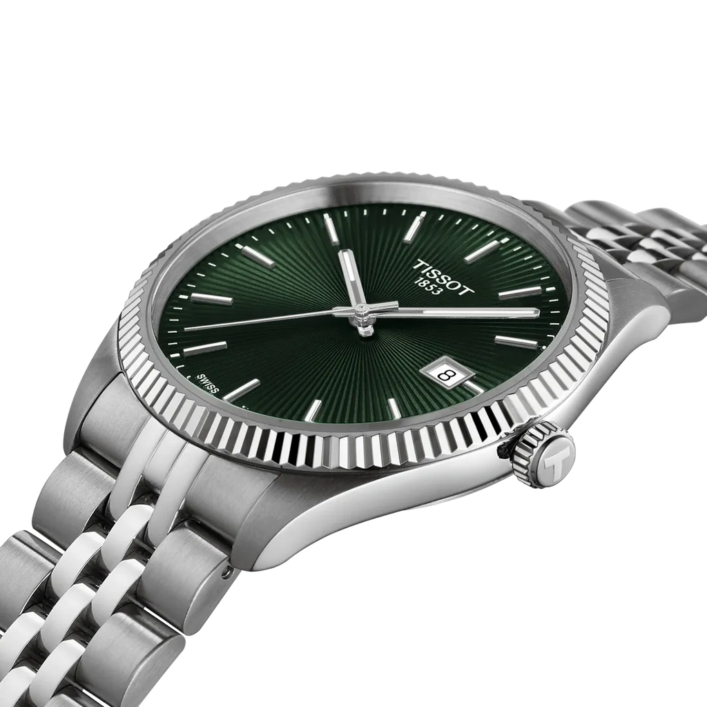 TISSOT Ballade Men's Quartz Swiss Made Silver Stainless Steel Green Dial 40mm Watch T156.410.11.091.00