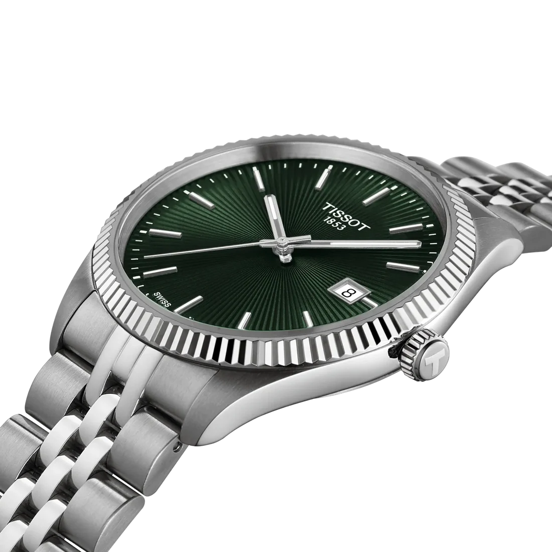 TISSOT Ballade Men's Quartz Swiss Made Silver Stainless Steel Green Dial 40mm Watch T156.410.11.091.00
