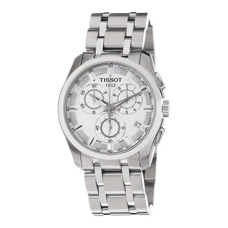 TISSOT Men’s Couturier Chronograph Quartz Swiss Made Stainless Steel Silver Dial 41mm Watch T035.617.11.031.00