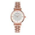 Emporio Armani Women’s Quartz Rose Gold Stainless Steel Silver Crystal Pave Dial 32mm Watch AR11244