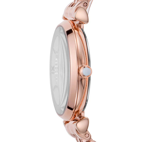 Emporio Armani Women’s Quartz Rose Gold Stainless Steel Silver Crystal Pave Dial 32mm Watch AR11244