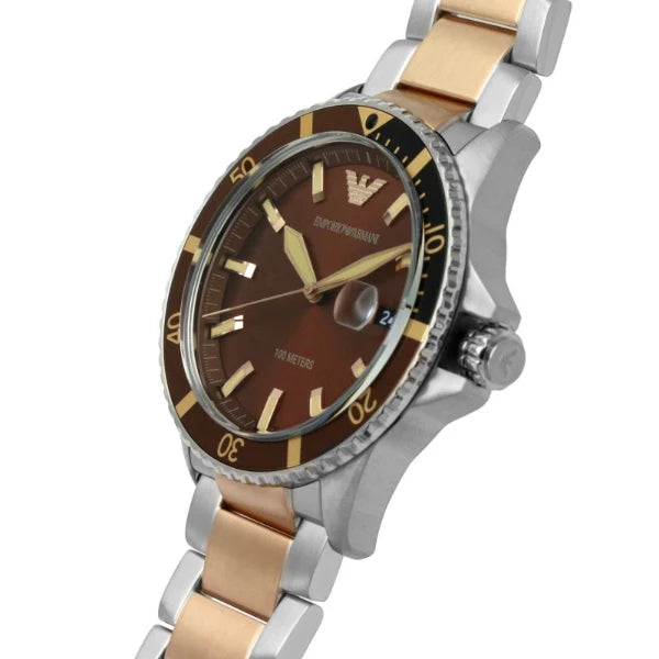 Emporio Armani Men’s Quartz Stainless Steel Brown Dial 42mm Watch AR11340