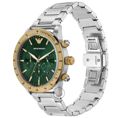 Emporio Armani Men’s Quartz Stainless Steel Green Dial 43mm Watch AR11454