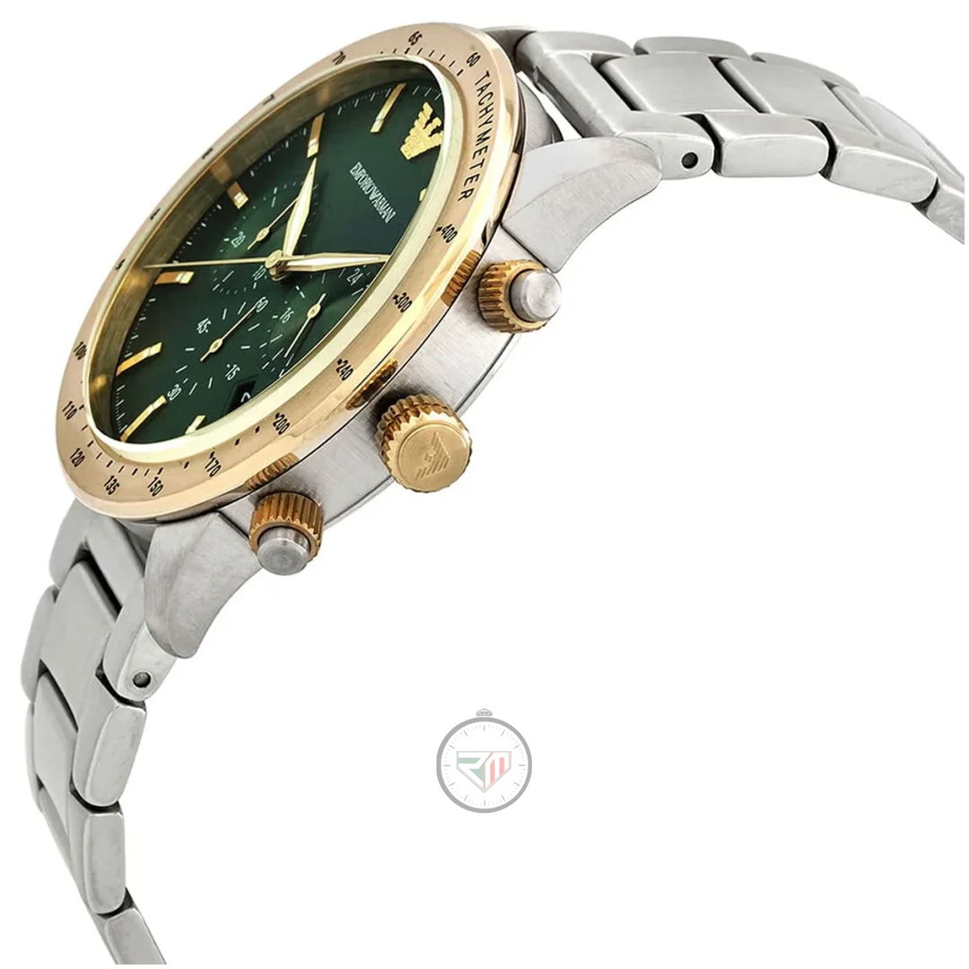 Emporio Armani Men’s Quartz Stainless Steel Green Dial 43mm Watch AR11454