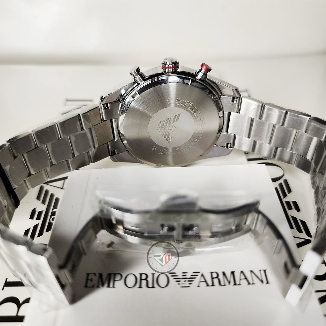 Emporio Armani Men’s Quartz Silver Stainless Steel Blue Dial 42mm Watch AR11676