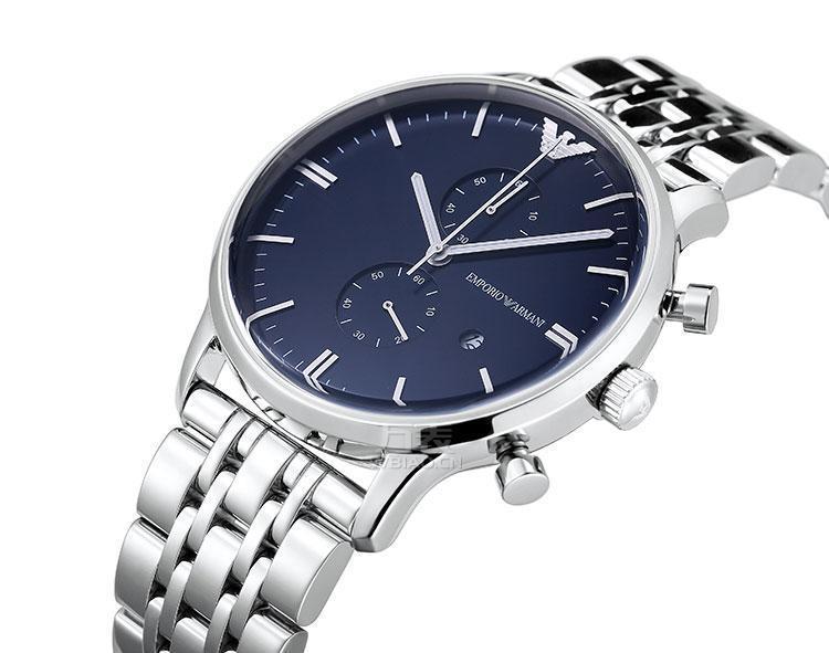 Emporio Armani Men’s Quartz Stainless Steel Blue Dial 43mm Watch AR1648