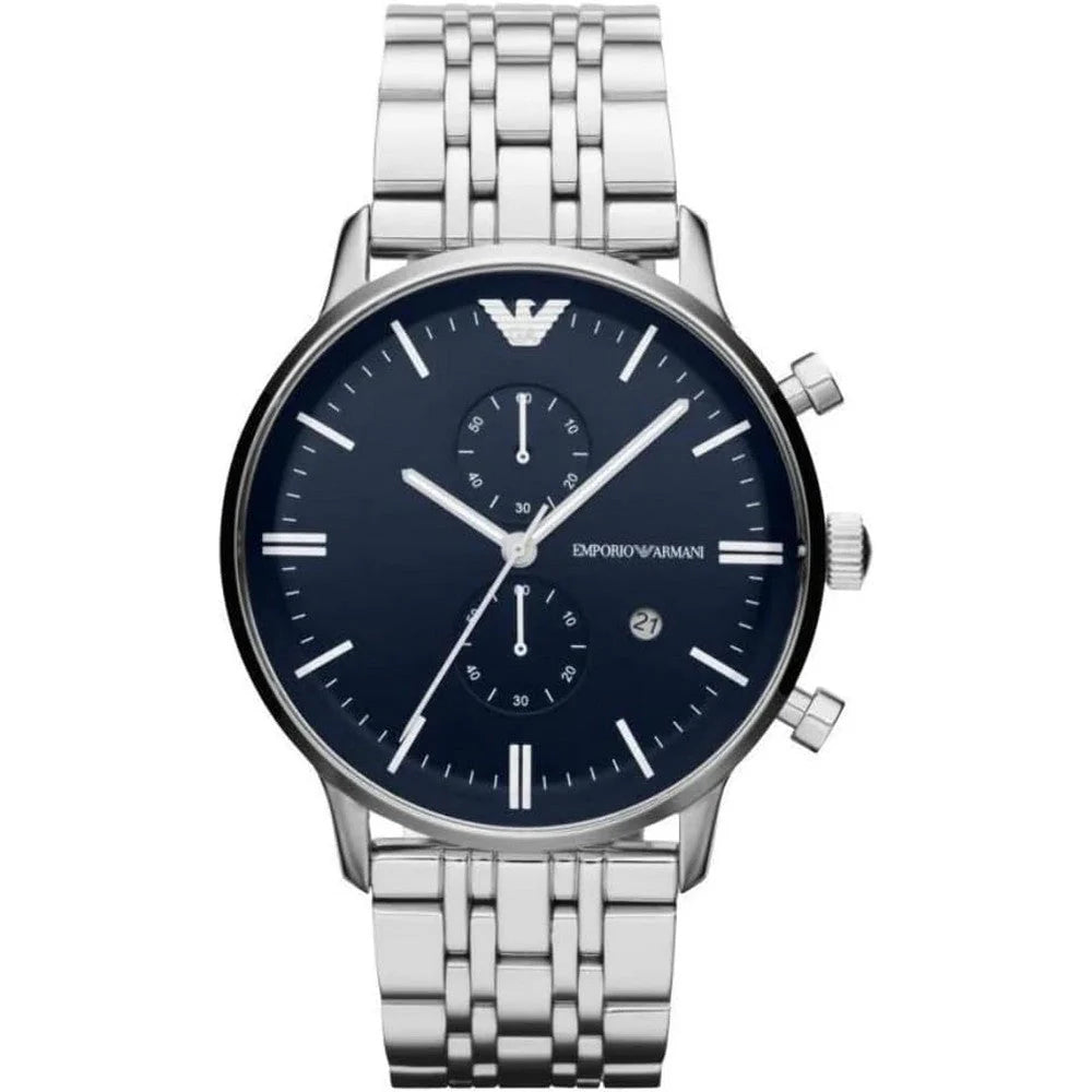 Emporio Armani Men’s Quartz Stainless Steel Blue Dial 43mm Watch AR1648