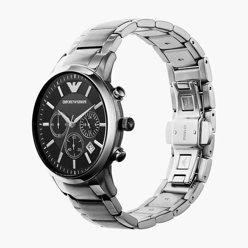 Emporio Armani Men’s Chronograph Quartz Stainless Steel Black Dial 43mm Watch AR2434