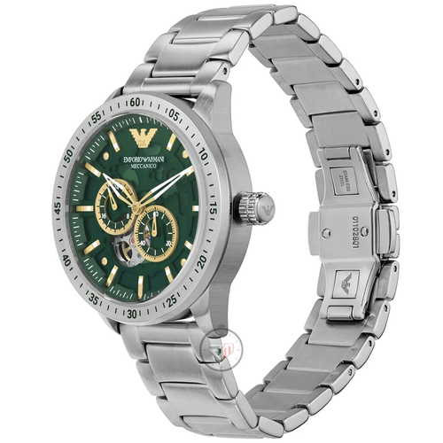 Emporio Armani Men’s Automatic Silver Stainless Steel Green Dial 43mm Watch AR60053