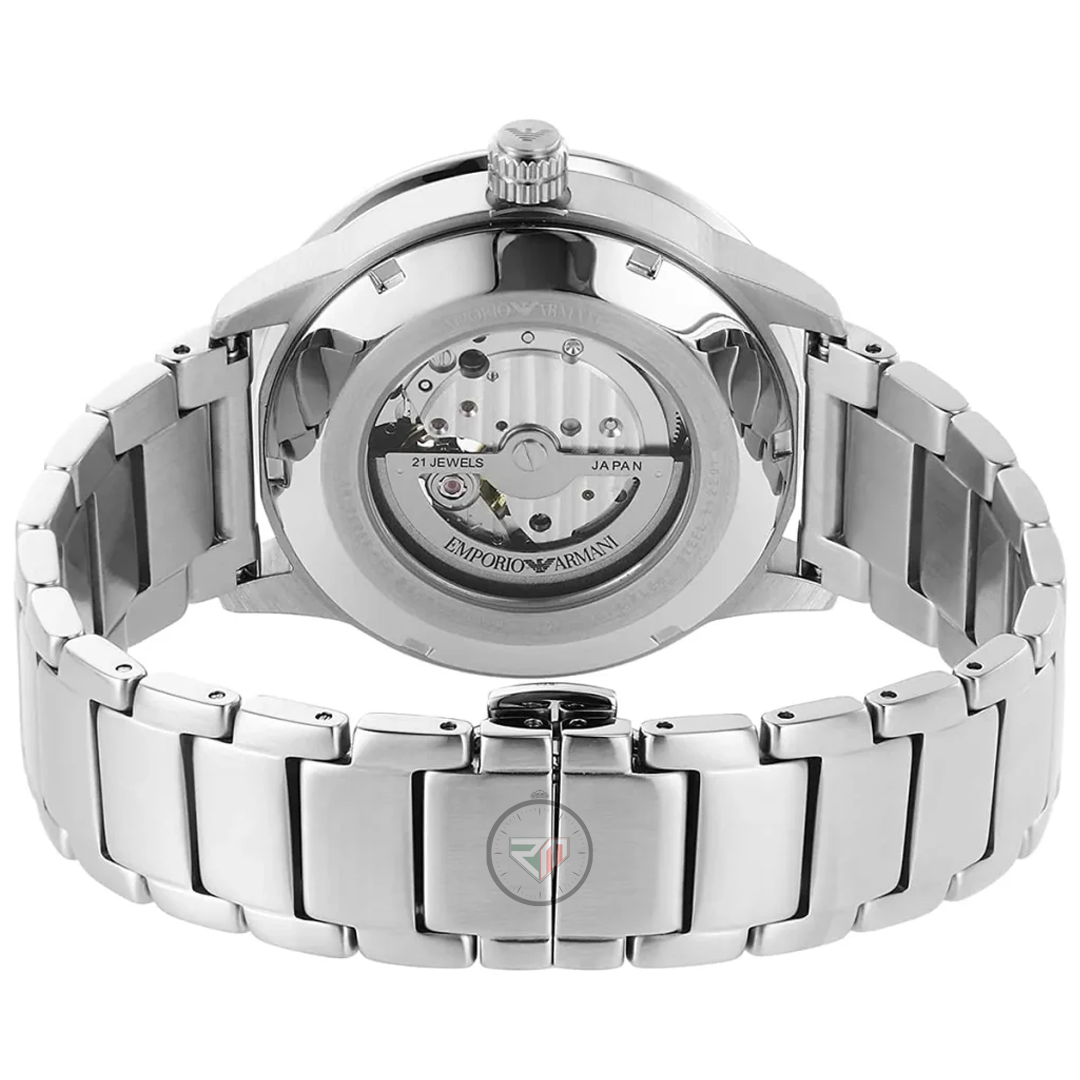 Emporio Armani Men’s Automatic Silver Stainless Steel Green Dial 43mm Watch AR60053